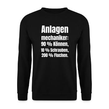 Plant mechanic Spruch - Unisex Sweatshirt - black - Front - Alina (178cm) & Michal (187cm)