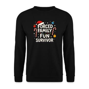 Humour de Noël de Noël de Survivants de la famille forcée - Sweat-shirt Unisexe - noir - Devant - Alina (178cm) & Michal (187cm)