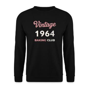 Vintage 1964 – Baking Club Retro Birth Year - Unisex Sweatshirt - black - Front - Alina (178cm) & Michal (187cm)