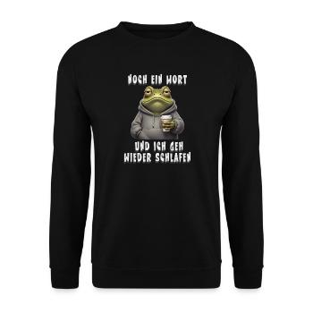 Grummel Frosch Kaffee Stimmung - Unisex Pullover - Schwarz - Vorne - Alina (178cm) & Michal (187cm)