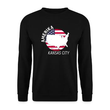 Kansas City - Sweat-shirt Unisexe - noir - Devant - Alina (178cm) & Michal (187cm)