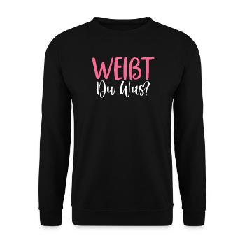 Weißt Du Was Große Schwester Geschwisterkind - Unisex Pullover - Schwarz - Vorne - Alina (178cm) & Michal (187cm)