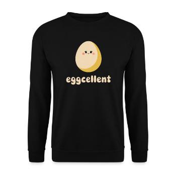 Eggcellent – Sweet breakfast egg - Unisex Sweatshirt - black - Front - Alina (178cm) & Michal (187cm)