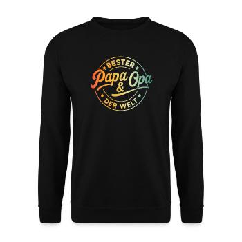 Opa Geburtstag Geschenk Opa Spruch Lustig Opa - Unisex Pullover - Schwarz - Vorne - Alina (178cm) & Michal (187cm)