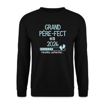 Grandpa-fect in 2026 Grandfather Future Gift - Unisex Sweatshirt - black - Front - Alina (178cm) & Michal (187cm)