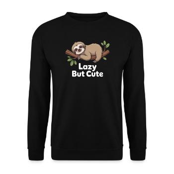 Paresseux mais mignon – Paresseux de Kawaii - Sweat-shirt Unisexe - noir - Devant - Alina (178cm) & Michal (187cm)