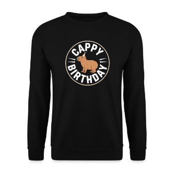 Capybara Anniversaire Cappy Anniversaire Drôle de capy - Sweat-shirt Unisexe - noir - Devant - Alina (178cm) & Michal (187cm)