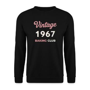 Vintage 1967 – Baking Club Retro Birth Year - Unisex Sweatshirt - black - Front - Alina (178cm) & Michal (187cm)
