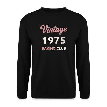 Vintage 1975 – Baking Club Retro Birth Year - Unisex Sweatshirt - black - Front - Alina (178cm) & Michal (187cm)
