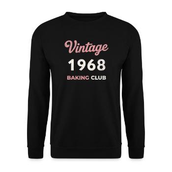 Vintage 1968 – Baking Club Retro Birth Year - Unisex Sweatshirt - black - Front - Alina (178cm) & Michal (187cm)