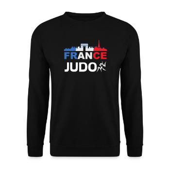 Frankreich Stadtjudo - Unisex Pullover - Schwarz - Vorne - Alina (178cm) & Michal (187cm)