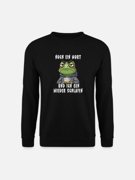 Genervter Frosch Kaffee Müdigkeit - Unisex Pullover - Schwarz