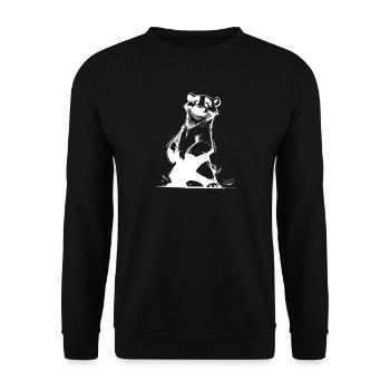 Smiling Polar Bear Favorite Mascot Sketch - Unisex Sweatshirt - black - Front - Alina (178cm) & Michal (187cm)