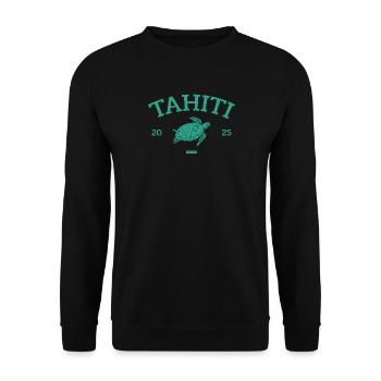 Tahiti - Turtle - French Polynesia - Schildkröte - Unisex Sweatshirt - black - Front - Alina (178cm) & Michal (187cm)
