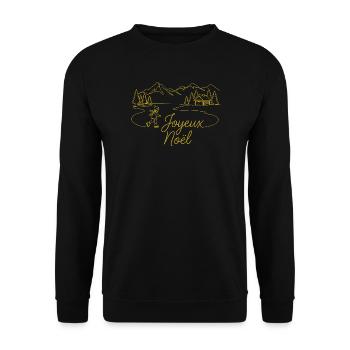 Joyeux Noël Christmas winter landscape - Unisex Sweatshirt - black - Front - Alina (178cm) & Michal (187cm)