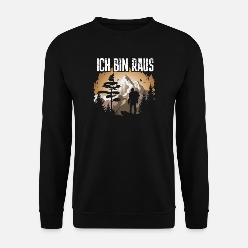 Bergwanderer Silhouette im Gebirge - Unisex Pullover - Schwarz