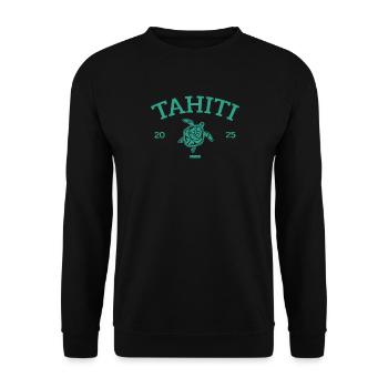 Tahiti - Turtle - French Polynesia - Schildkröte - Unisex Sweatshirt - black - Front - Alina (178cm) & Michal (187cm)
