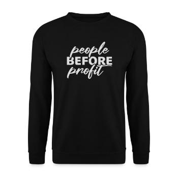 Logo de l’activisme People Before Profit Justice - Sweat-shirt Unisexe - noir - Devant - Alina (178cm) & Michal (187cm)