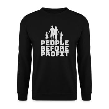 Logo de l’activisme People Before Profit Justice - Sweat-shirt Unisexe - noir - Devant - Alina (178cm) & Michal (187cm)