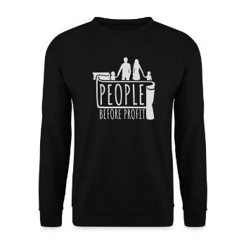 Logo de l’activisme People Before Profit Justice - Sweat-shirt Unisexe - noir - Devant - Alina (178cm) & Michal (187cm)