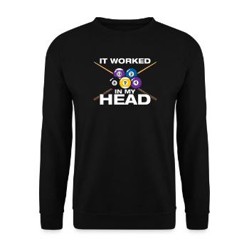 It worked lustiges Billard Billardspieler - Unisex Pullover - Schwarz - Vorne - Alina (178cm) & Michal (187cm)