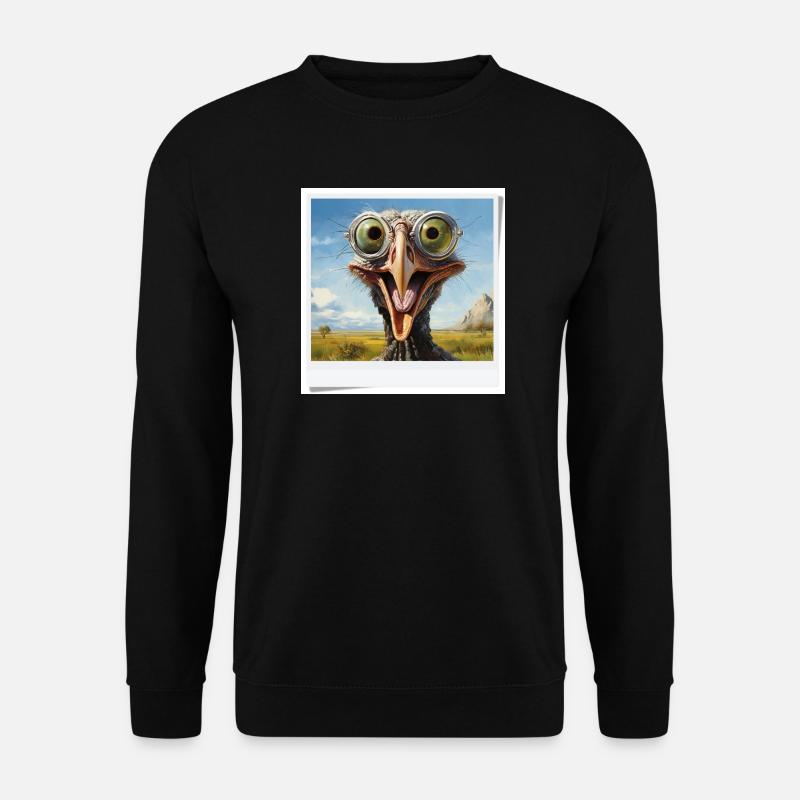 Exzentrischer Vogel mit Brillengläsern - Unisex Pullover - Schwarz