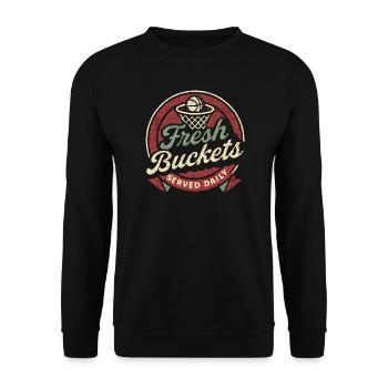 Basketball Spruch Humor Basketballer Geschenkidee - Unisex Pullover - Schwarz - Vorne - Alina (178cm) & Michal (187cm)