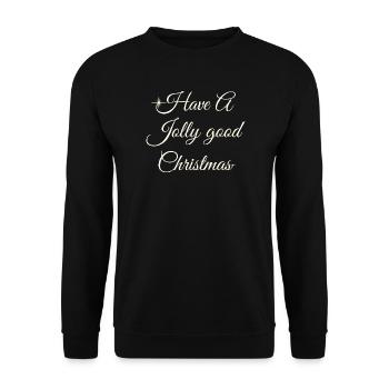 Hab ein fröhliches Weihnachtsskript - Unisex Pullover - Schwarz - Vorne - Alina (178cm) & Michal (187cm)