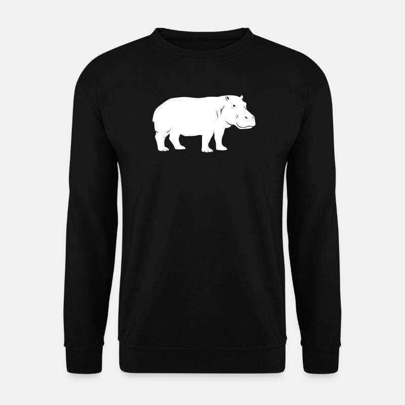 Hippo Silhouette Africa Vector - Unisex Sweatshirt - black