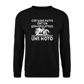 Drôle Motard Les Papys Cools Ont Une Moto - Sweat-shirt Unisexe - noir - Devant - Alina (178cm) & Michal (187cm)