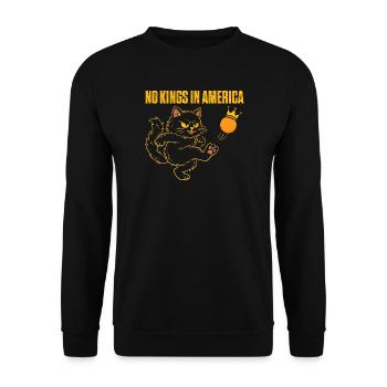 No Kings In America Patriotic Liberty Quote - Unisex Sweatshirt - black - Front - Alina (178cm) & Michal (187cm)