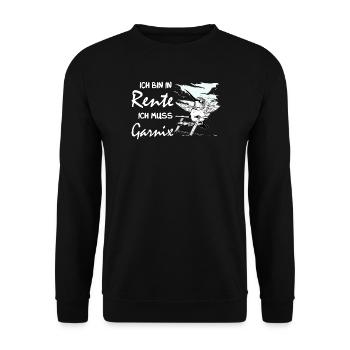 Lustiges deutsches Ruhestandsdesign - Unisex Pullover - Schwarz - Vorne - Alina (178cm) & Michal (187cm)