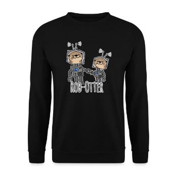Rob-Otter - Roboter Otter für Technik und Tierfans - Unisex Pullover - Schwarz - Vorne - Alina (178cm) & Michal (187cm)