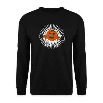 Citrouille - citrouille pompe dans la salle de sport ! - Sweat-shirt Unisexe - noir - Devant - Alina (178cm) & Michal (187cm)
