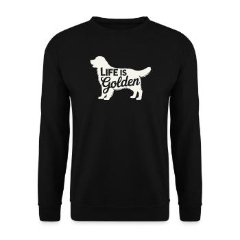 Life is Golden Retriever - Unisex Sweatshirt - black - Front - Alina (178cm) & Michal (187cm)