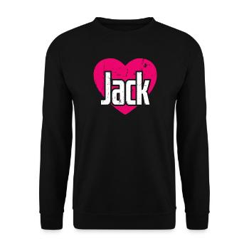 I Love Jack Pink Heart I Love Jack - Unisex Sweatshirt - black - Front - Alina (178cm) & Michal (187cm)