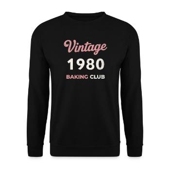 Vintage 1980 – Baking Club Retro Birth Year - Unisex Sweatshirt - black - Front - Alina (178cm) & Michal (187cm)