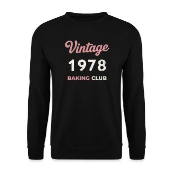 Millésime 1978 – Année de naissance rétro du Baking Club - Sweat-shirt Unisexe - noir - Devant - Alina (178cm) & Michal (187cm)