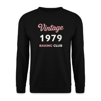 Vintage 1979 – Baking Club Retro Birth Year - Unisex Sweatshirt - black - Front - Alina (178cm) & Michal (187cm)