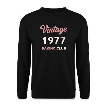 Vintage 1977 – Baking Club Retro Birth Year - Unisex Sweatshirt - black - Front - Alina (178cm) & Michal (187cm)