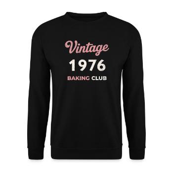 Millésime 1976 – Année de naissance rétro du Baking Club - Sweat-shirt Unisexe - noir - Devant - Alina (178cm) & Michal (187cm)