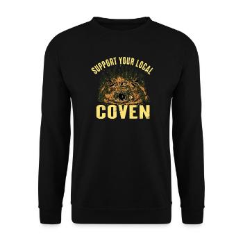 Hexen Geschenkidee Hexenzirkel Hexenschwester Hexe - Unisex Pullover - Schwarz - Vorne - Alina (178cm) & Michal (187cm)