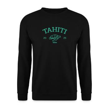 Tahiti - Turtle - French Polynesia - Schildkröte - Unisex Sweatshirt - black - Front - Alina (178cm) & Michal (187cm)
