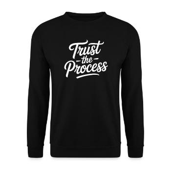 Trust the Process Script Typography - Unisex Sweatshirt - black - Front - Alina (178cm) & Michal (187cm)