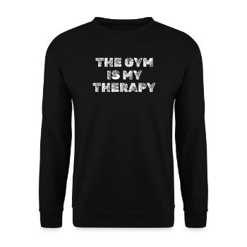 La salle de sport est ma thérapie grunge fitness spruch sprüche - Sweat-shirt Unisexe - noir - Devant - Alina (178cm) & Michal (187cm)