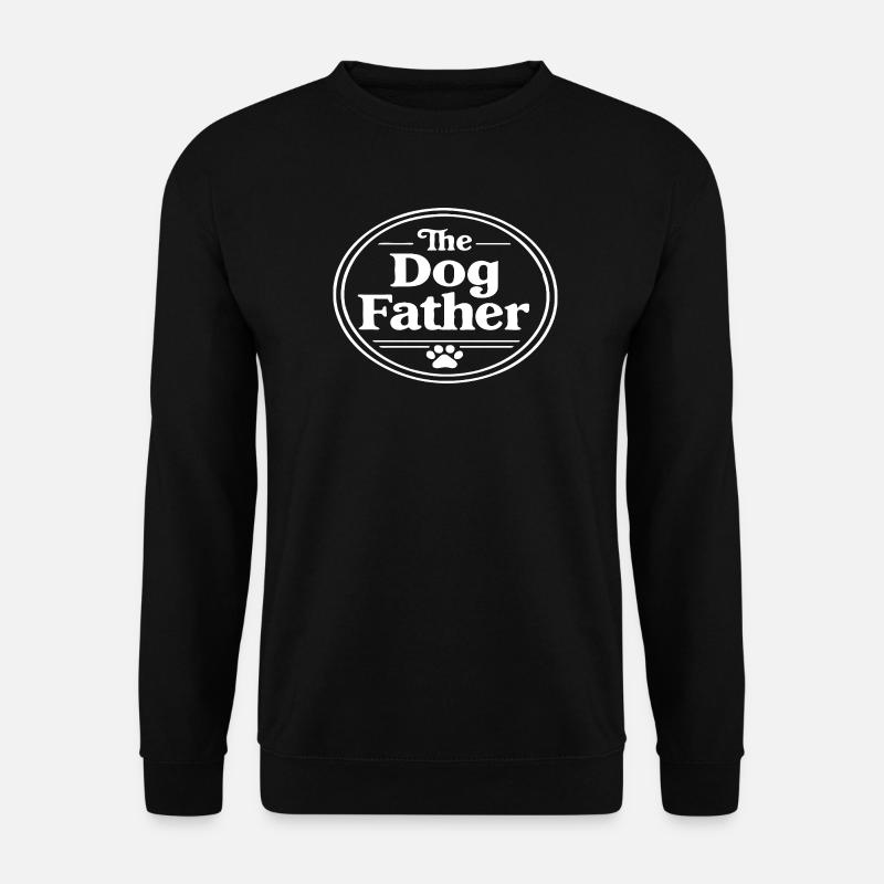 Das runde Abzeichen des Hundevaters Pfoten-Design - Unisex Pullover - Schwarz
