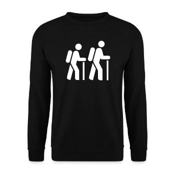 Hiker, Pilgrim, Tourist, Pilgrimage Route - Unisex Sweatshirt - black - Front - Alina (178cm) & Michal (187cm)