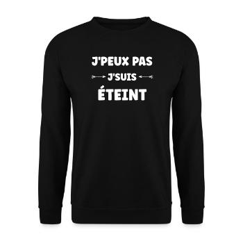 J'peux pas j'suis éteint - Sweat-shirt Unisexe - noir - Devant - Alina (178cm) & Michal (187cm)
