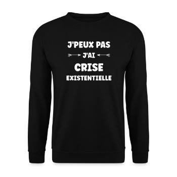 Existenzielle Krise, schwarzer Humor - Unisex Pullover - Schwarz - Vorne - Alina (178cm) & Michal (187cm)