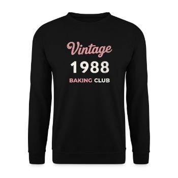 Vintage 1988 – Baking Club Retro Birth Year - Unisex Sweatshirt - black - Front - Alina (178cm) & Michal (187cm)